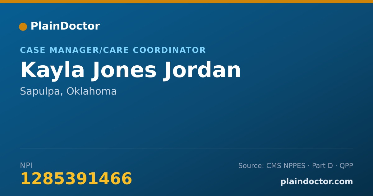 Shareable card for Kayla Jones Jordan - Case Manager/Care Coordinator, Sapulpa, OK