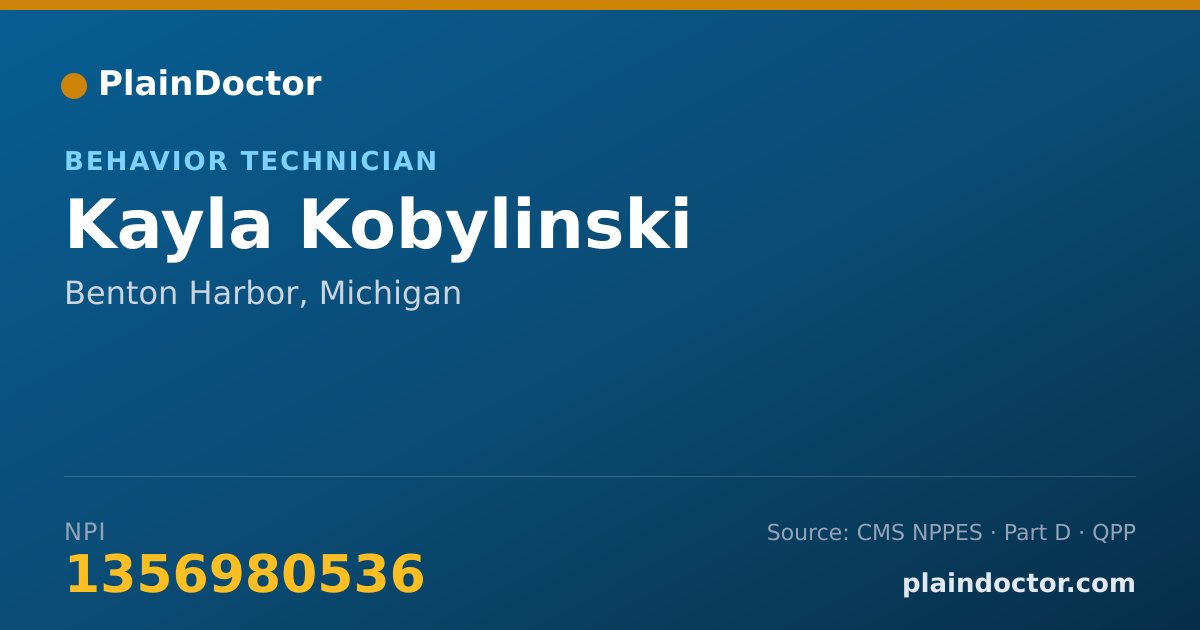 Shareable card for Kayla Kobylinski - Behavior Technician, Benton Harbor, MI