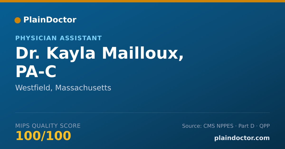 Shareable card for Kayla Mailloux, PA-C - Physician Assistant, Westfield, MA