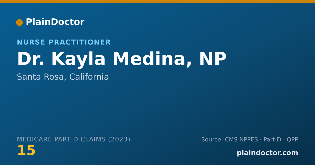 Shareable card for Kayla Medina, NP - Nurse Practitioner, Santa Rosa, CA