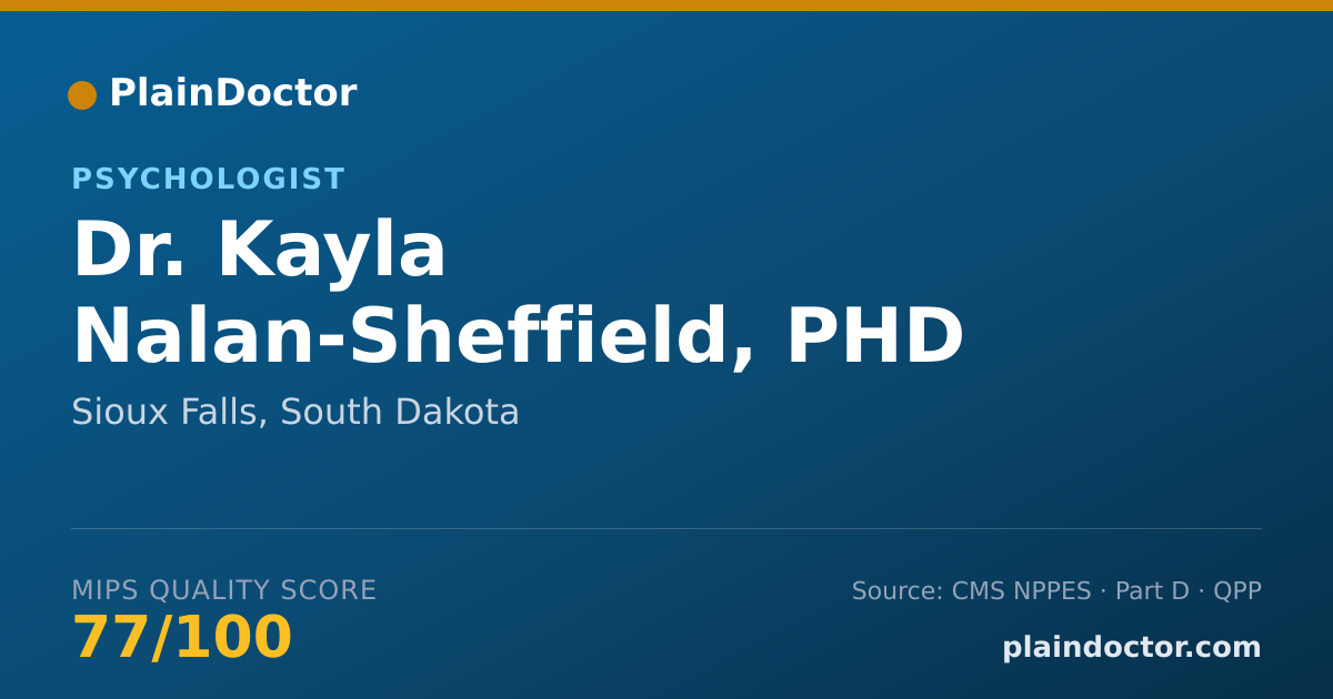 Shareable card for Kayla Nalan-Sheffield, PHD - Psychologist, Sioux Falls, SD