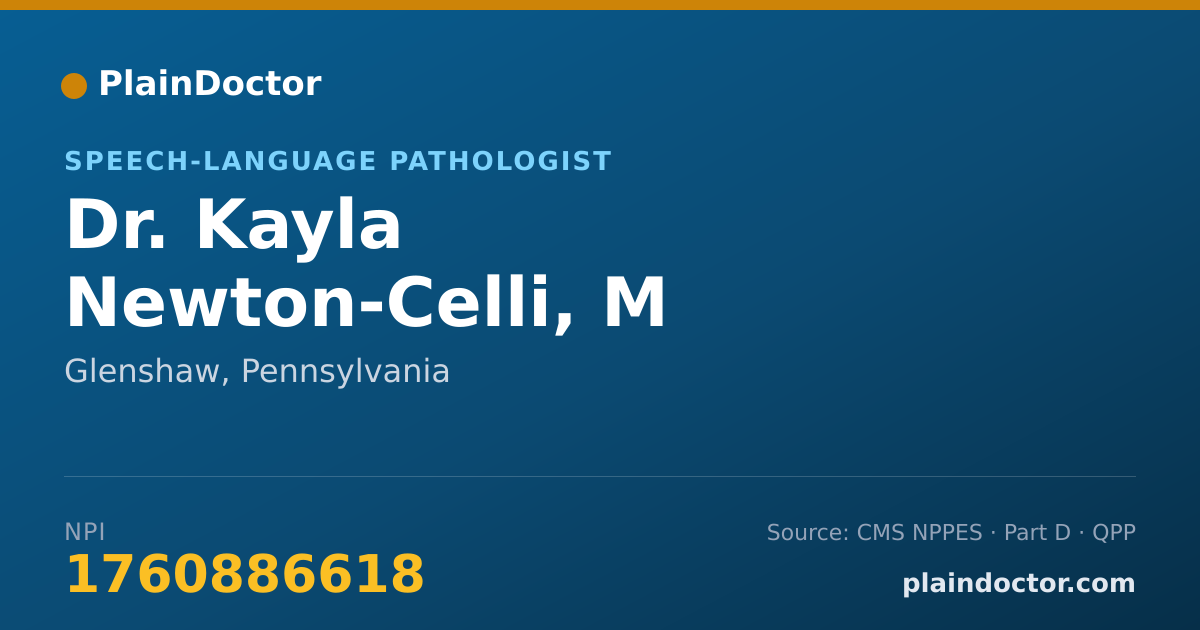 Shareable card for Kayla Newton-Celli, M - Speech-Language Pathologist, Glenshaw, PA