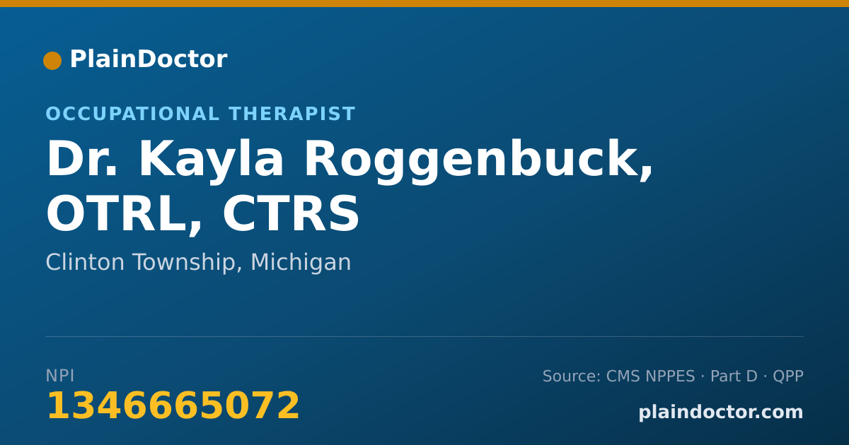Shareable card for Kayla Roggenbuck, OTRL, CTRS - Occupational Therapist, Clinton Township, MI