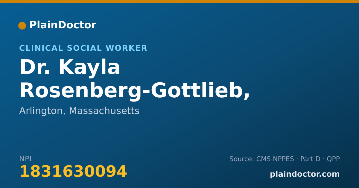 Shareable card for Kayla Rosenberg-Gottlieb, LCSW - Clinical Social Worker, Arlington, MA