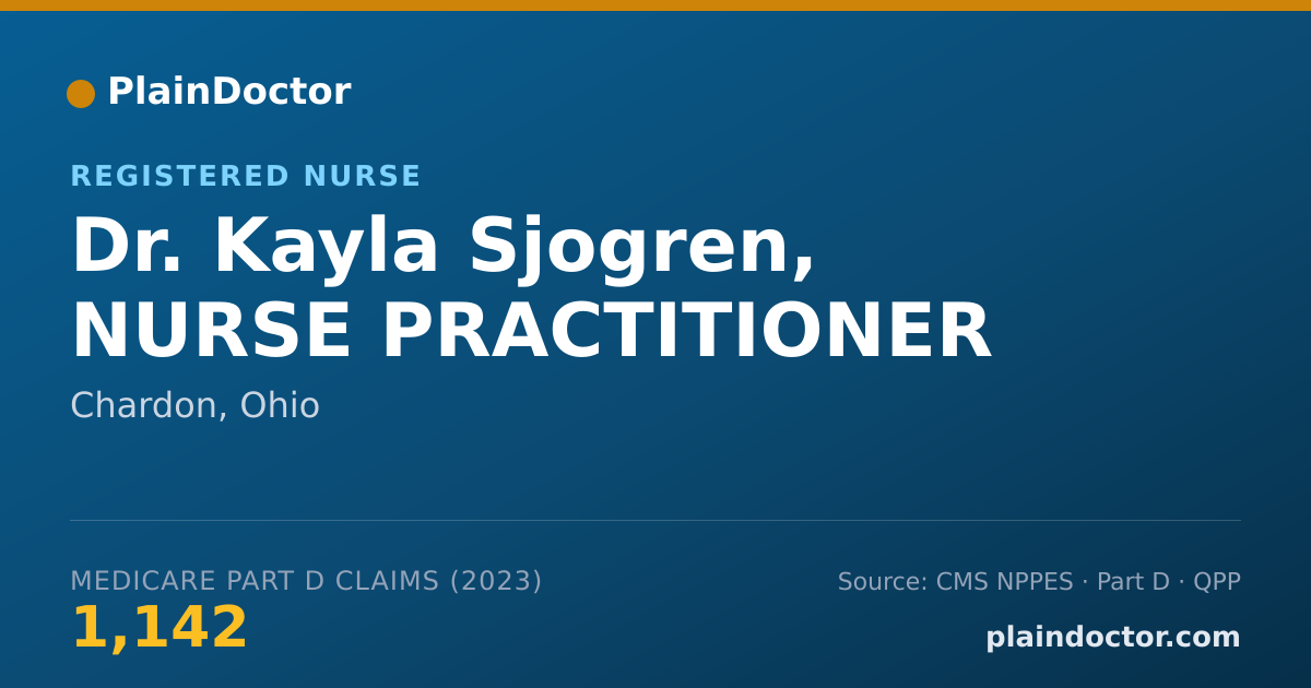 Shareable card for Kayla Sjogren, NURSE PRACTITIONER - Registered Nurse, Chardon, OH