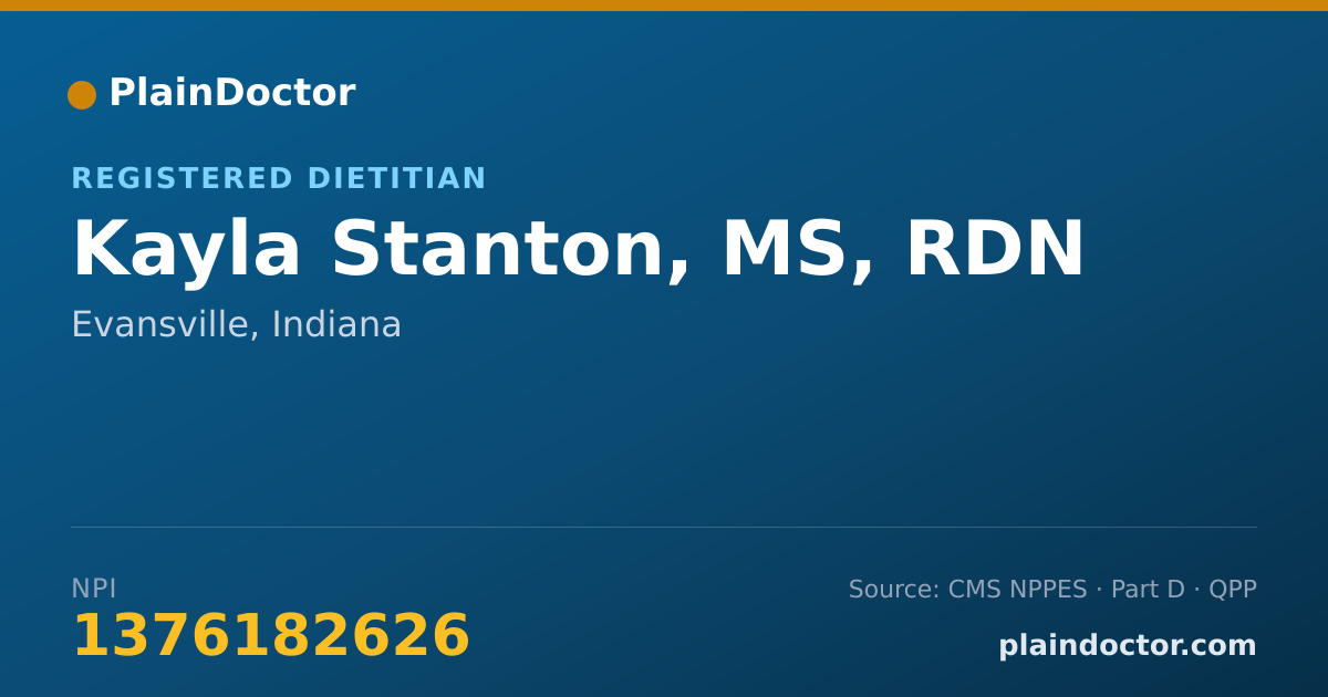 Shareable card for Kayla Stanton, MS, RDN - Registered Dietitian, Evansville, IN