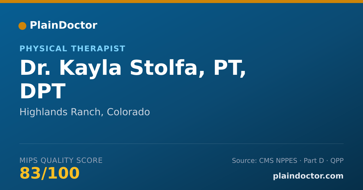 Shareable card for Kayla Stolfa, PT, DPT - Physical Therapist, Highlands Ranch, CO
