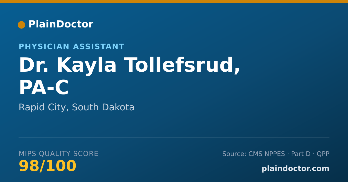 Shareable card for Kayla Tollefsrud, PA-C - Physician Assistant, Rapid City, SD