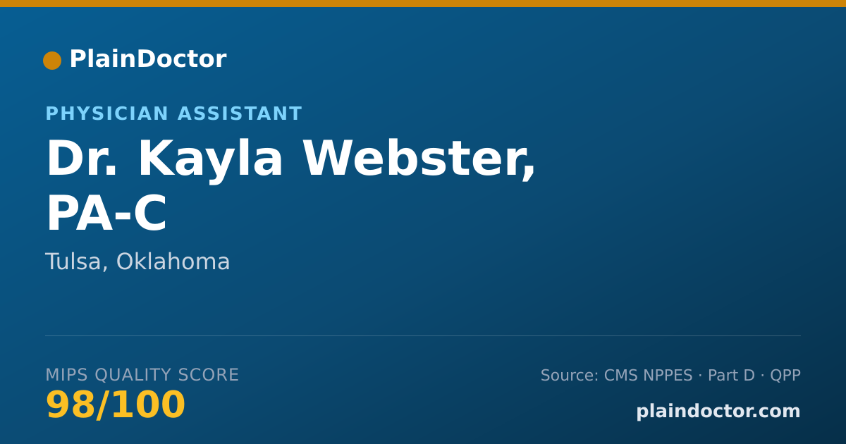 Shareable card for Kayla Webster, PA-C - Physician Assistant, Tulsa, OK