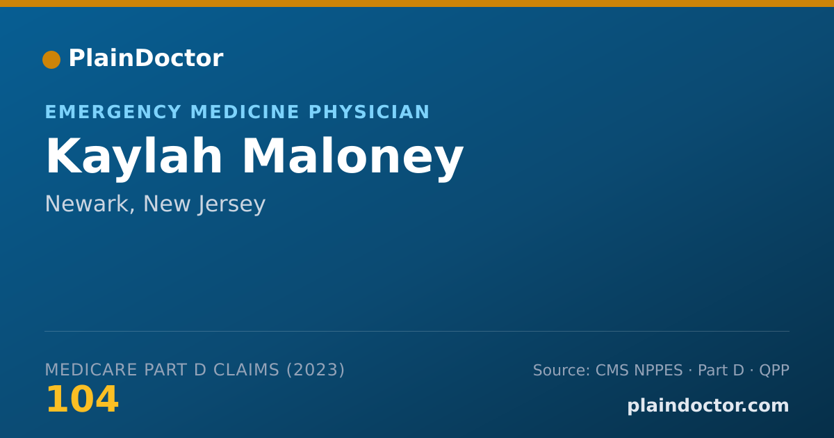 Shareable card for Kaylah Maloney - Emergency Medicine Physician, Newark, NJ