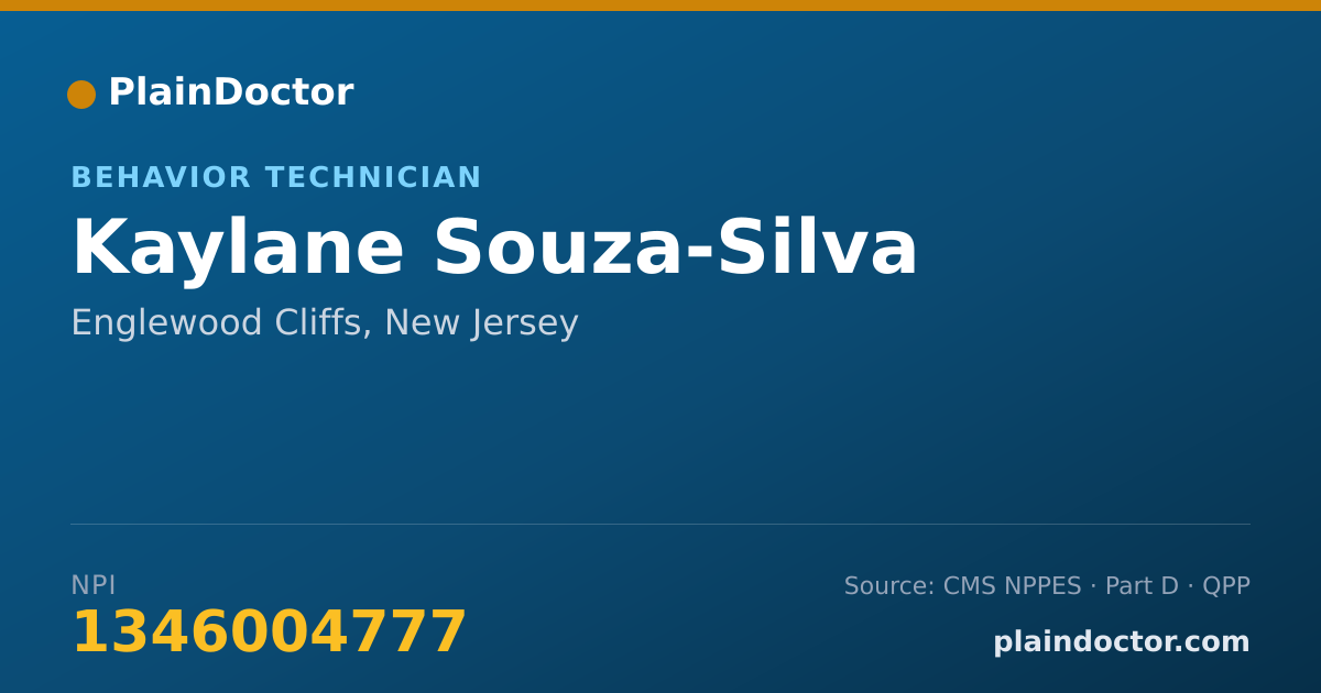 Shareable card for Kaylane Souza-Silva - Behavior Technician, Englewood Cliffs, NJ