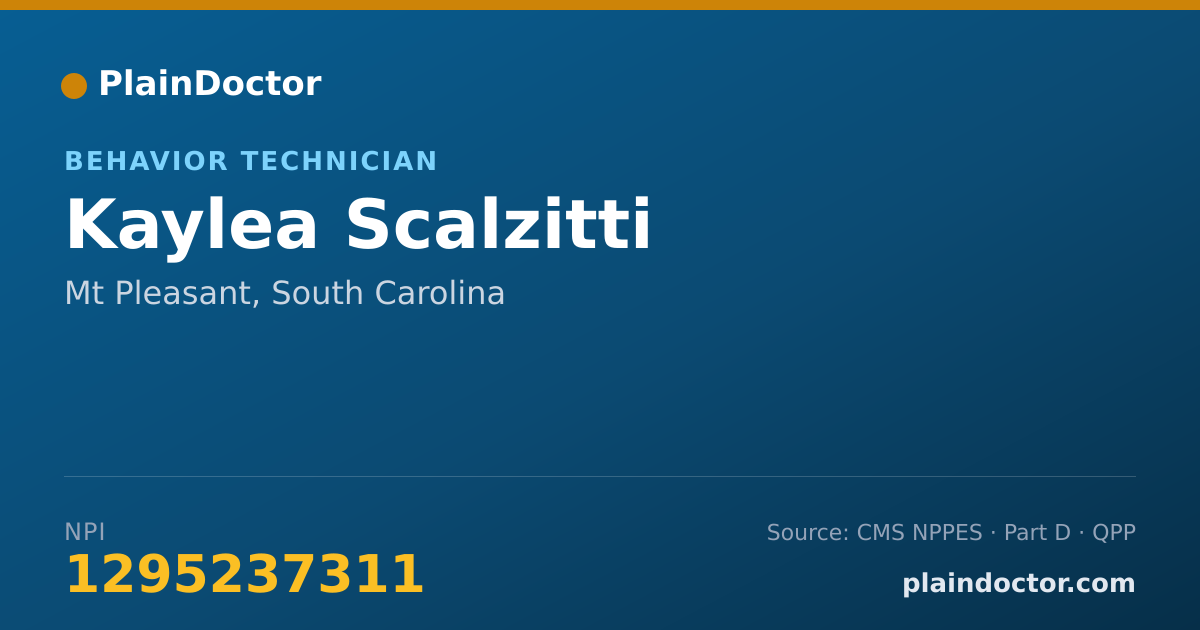 Shareable card for Kaylea Scalzitti - Behavior Technician, Mt Pleasant, SC