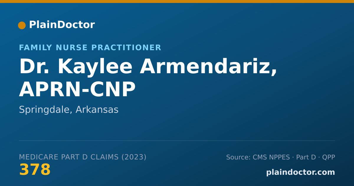 Shareable card for Kaylee Armendariz, APRN-CNP - Family Nurse Practitioner, Springdale, AR