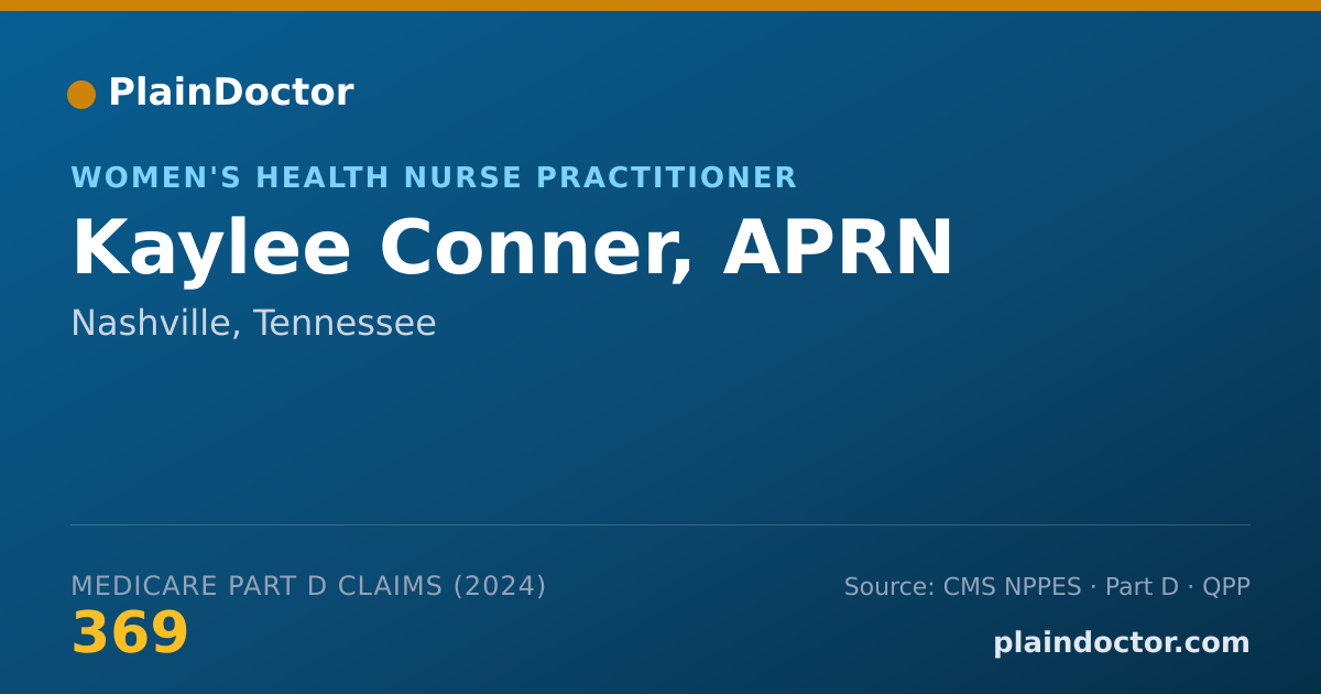 Shareable card for Kaylee Conner, APRN - Women's Health Nurse Practitioner, Nashville, TN