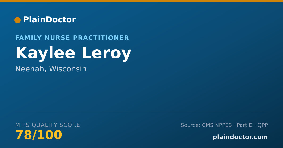 Shareable card for Kaylee Leroy - Family Nurse Practitioner, Neenah, WI