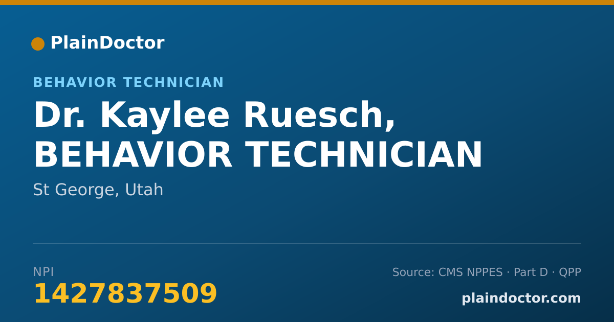 Shareable card for Kaylee Ruesch, BEHAVIOR TECHNICIAN - Behavior Technician, St George, UT