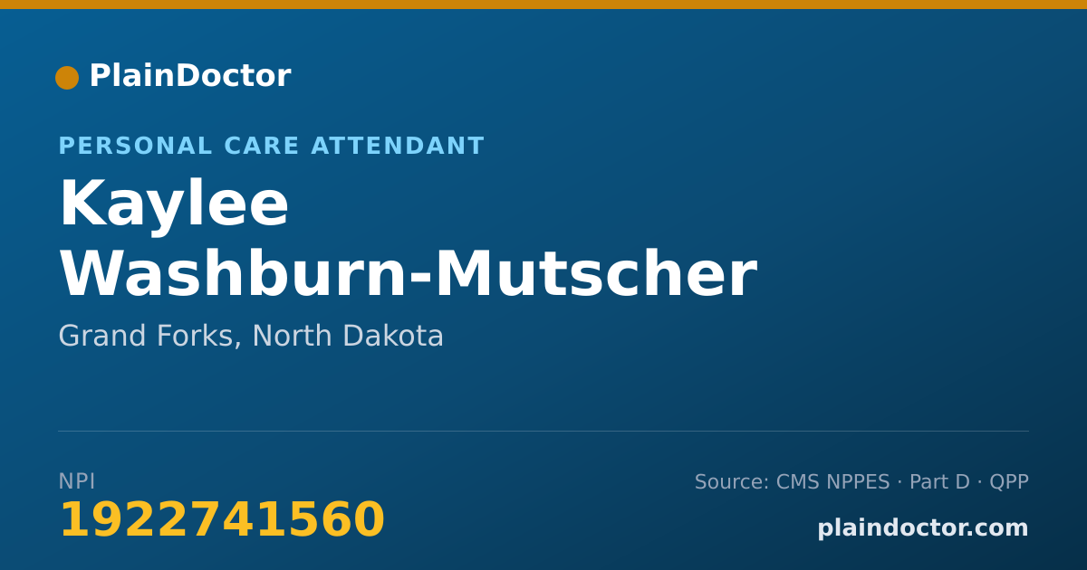 Shareable card for Kaylee Washburn-Mutscher - Personal Care Attendant, Grand Forks, ND