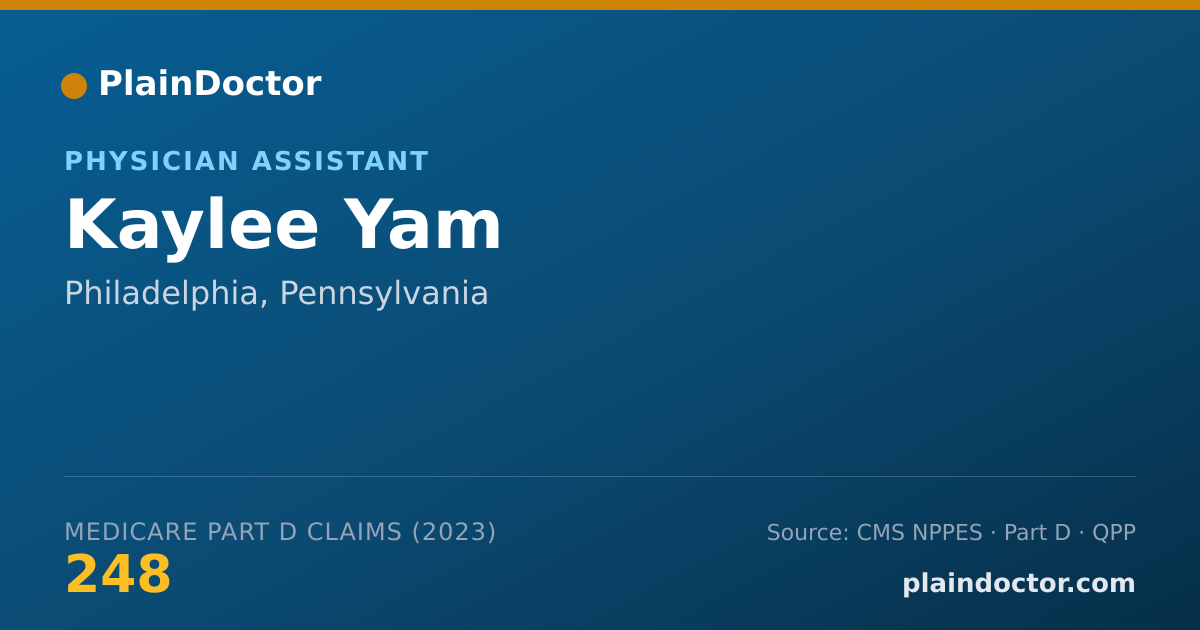 Shareable card for Kaylee Yam - Physician Assistant, Philadelphia, PA