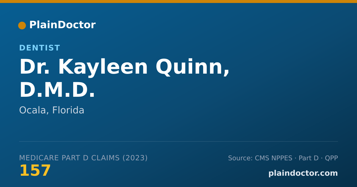 Shareable card for Kayleen Quinn, D.M.D. - Dentist, Ocala, FL