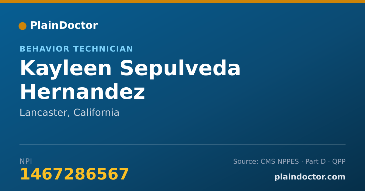 Shareable card for Kayleen Sepulveda Hernandez - Behavior Technician, Lancaster, CA