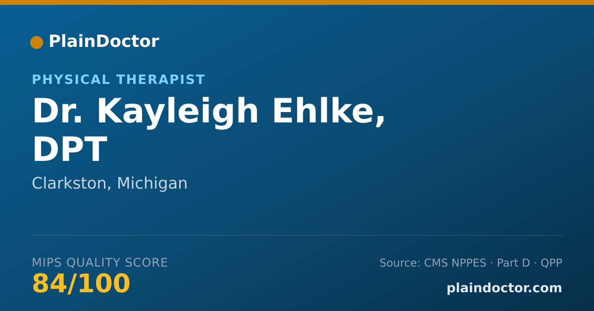 Shareable card for Kayleigh Ehlke, DPT - Physical Therapist, Clarkston, MI