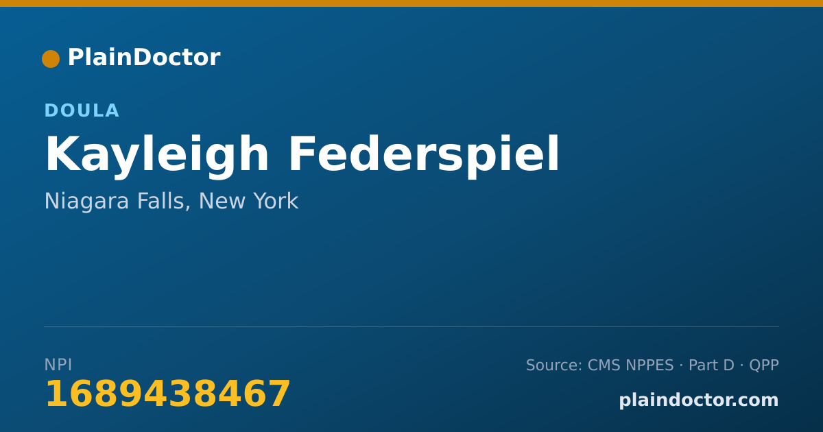 Shareable card for Kayleigh Federspiel - Doula, Niagara Falls, NY