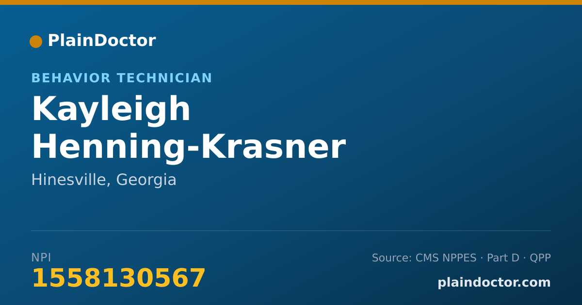 Shareable card for Kayleigh Henning-Krasner - Behavior Technician, Hinesville, GA