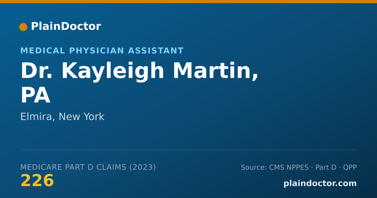 Shareable card for Kayleigh Martin, PA - Medical Physician Assistant, Elmira, NY