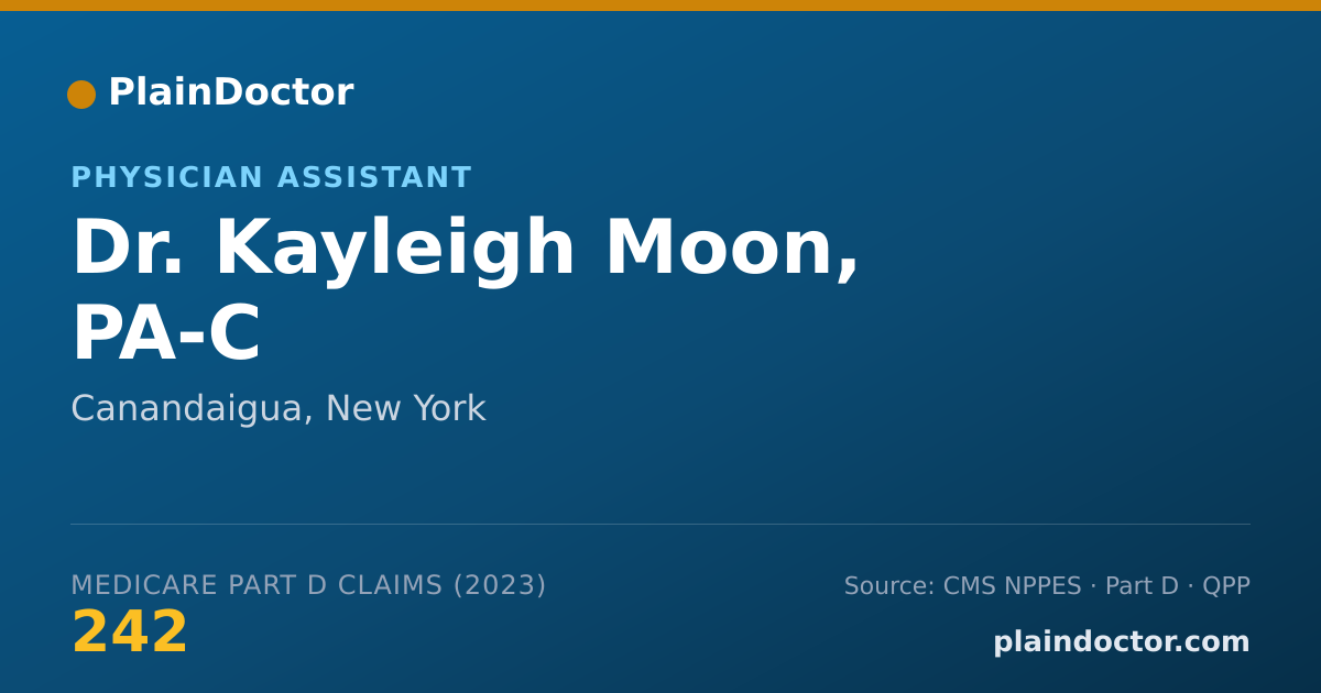 Shareable card for Kayleigh Moon, PA-C - Physician Assistant, Canandaigua, NY