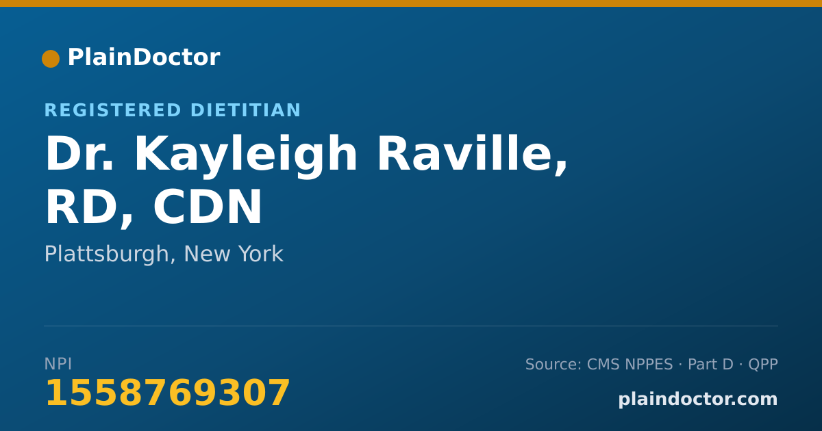 Shareable card for Kayleigh Raville, RD, CDN - Registered Dietitian, Plattsburgh, NY