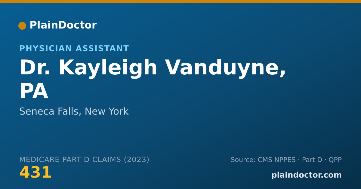 Shareable card for Kayleigh Vanduyne, PA - Physician Assistant, Seneca Falls, NY