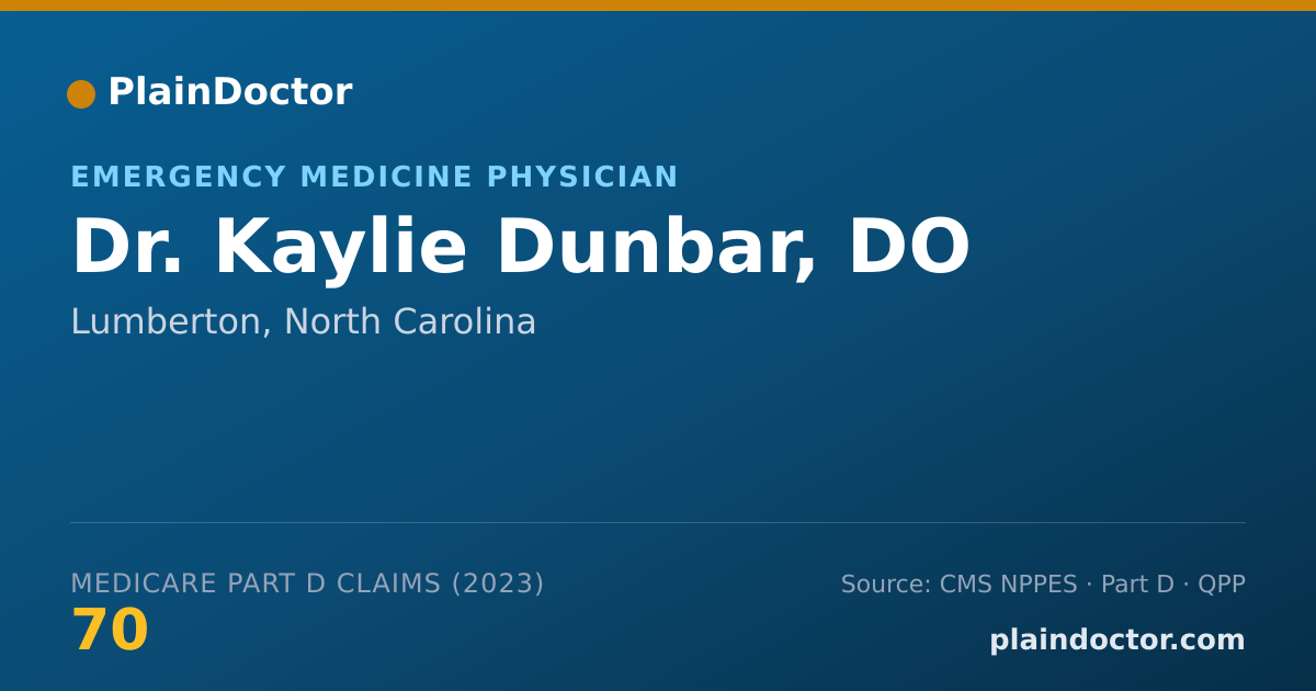 Shareable card for Kaylie Dunbar, DO - Emergency Medicine Physician, Lumberton, NC