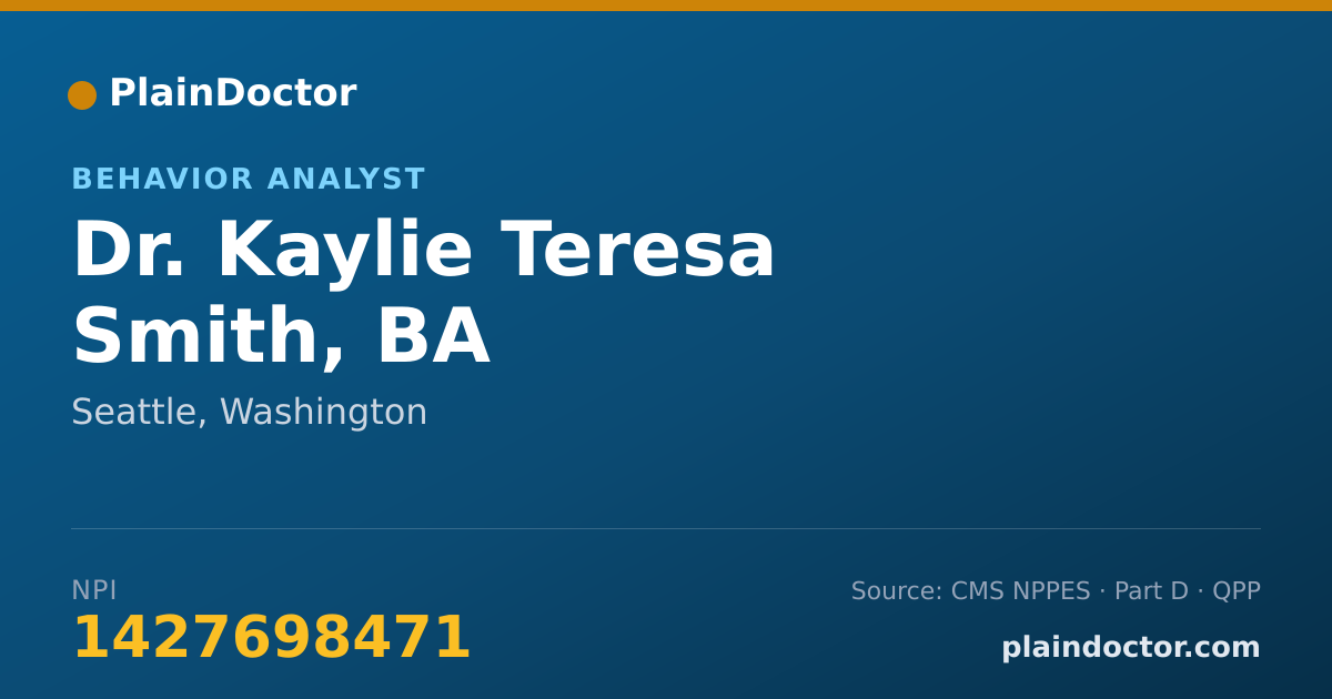 Shareable card for Kaylie Teresa Smith, BA - Behavior Analyst, Seattle, WA