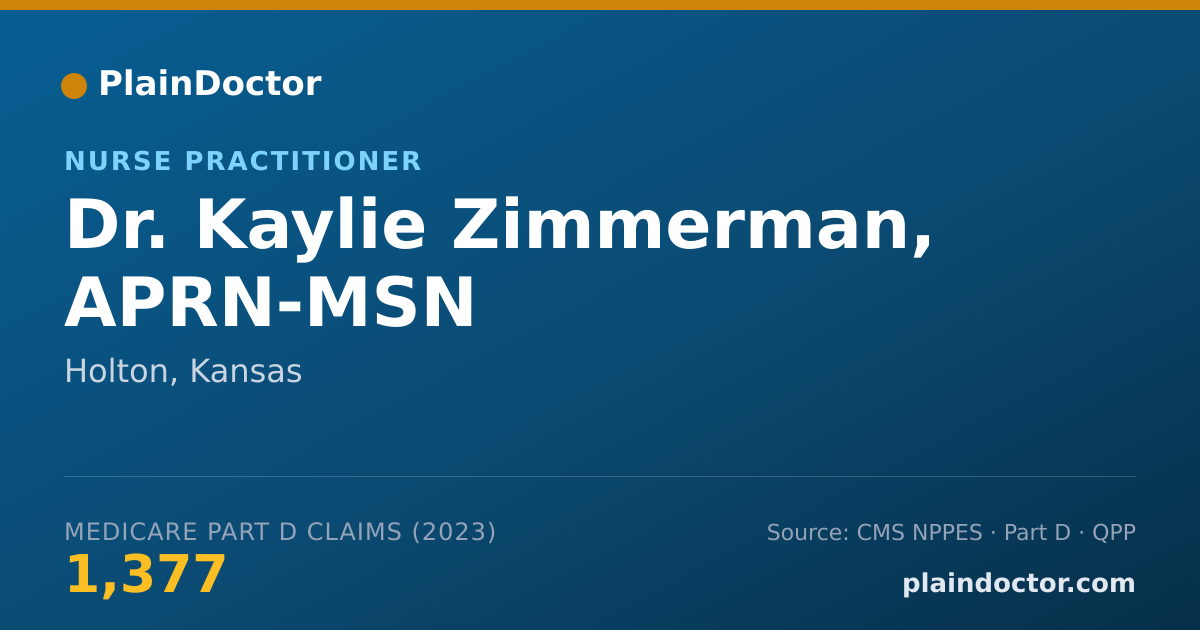 Shareable card for Kaylie Zimmerman, APRN-MSN - Nurse Practitioner, Holton, KS