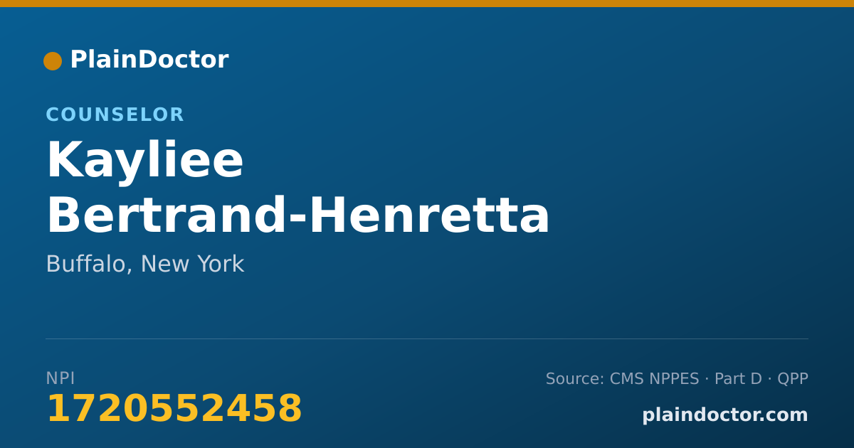 Shareable card for Kayliee Bertrand-Henretta - Counselor, Buffalo, NY