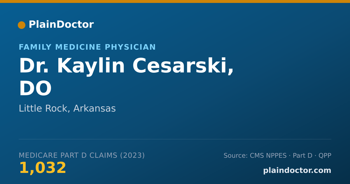 Shareable card for Kaylin Cesarski, DO - Family Medicine Physician, Little Rock, AR