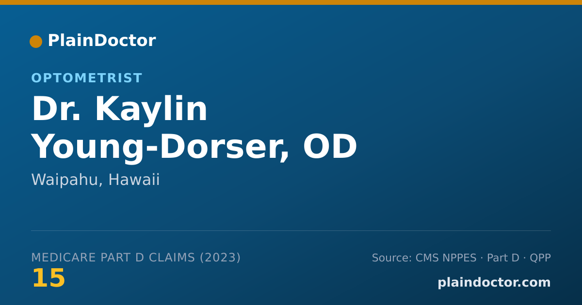 Shareable card for Kaylin Young-Dorser, OD - Optometrist, Waipahu, HI