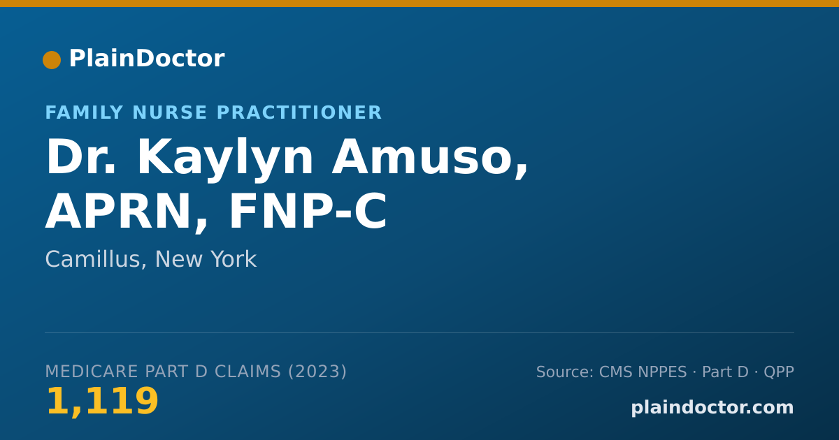 Shareable card for Kaylyn Amuso, APRN, FNP-C - Family Nurse Practitioner, Camillus, NY