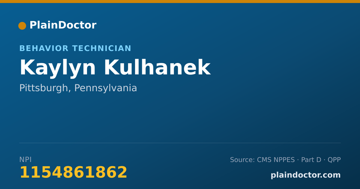 Shareable card for Kaylyn Kulhanek - Behavior Technician, Pittsburgh, PA