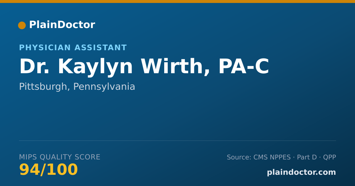 Shareable card for Kaylyn Wirth, PA-C - Physician Assistant, Pittsburgh, PA