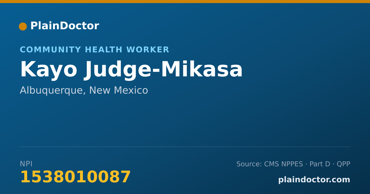 Shareable card for Kayo Judge-Mikasa - Community Health Worker, Albuquerque, NM