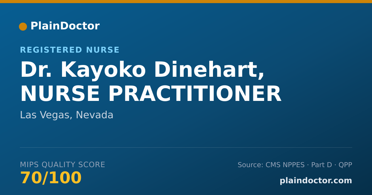Shareable card for Kayoko Dinehart, NURSE PRACTITIONER - Registered Nurse, Las Vegas, NV