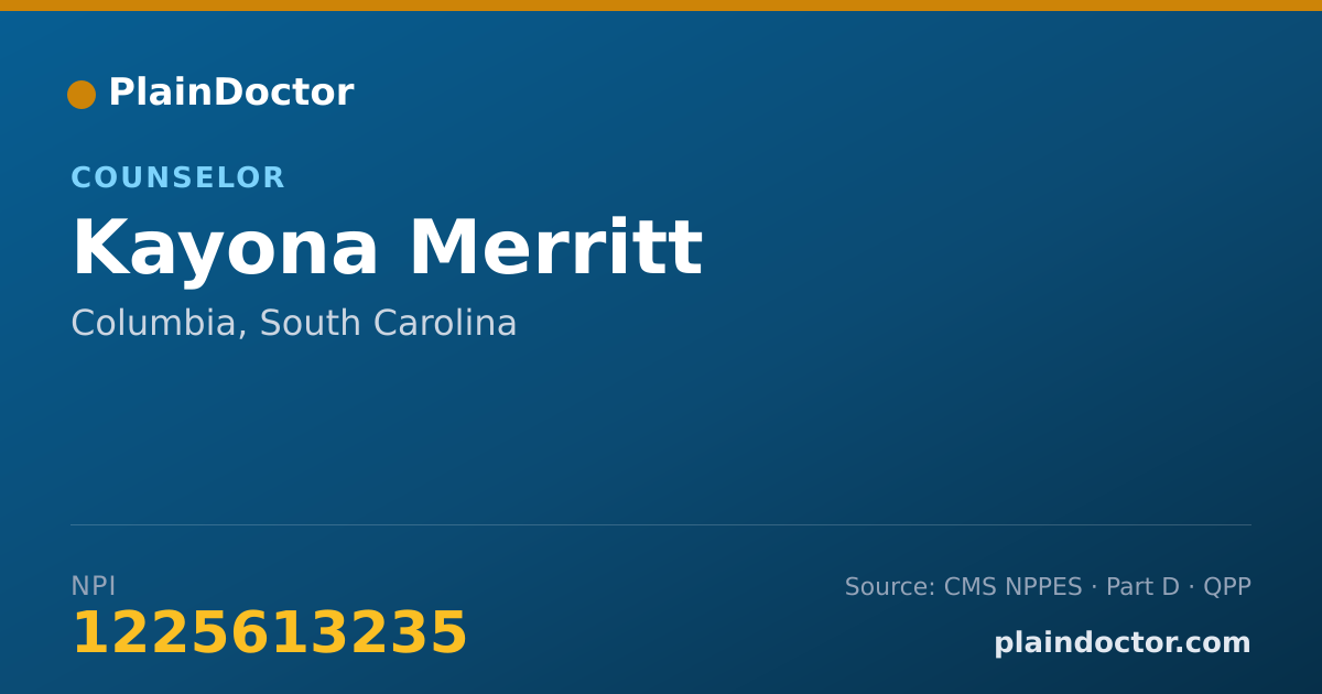 Shareable card for Kayona Merritt - Counselor, Columbia, SC