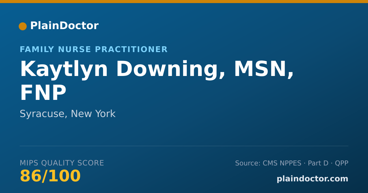 Shareable card for Kaytlyn Downing, MSN, FNP - Nurse Practitioner, Syracuse, NY