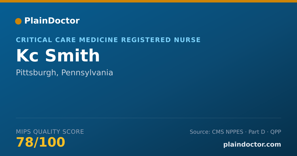 Shareable card for Kc Smith - Critical Care Medicine Registered Nurse, Pittsburgh, PA