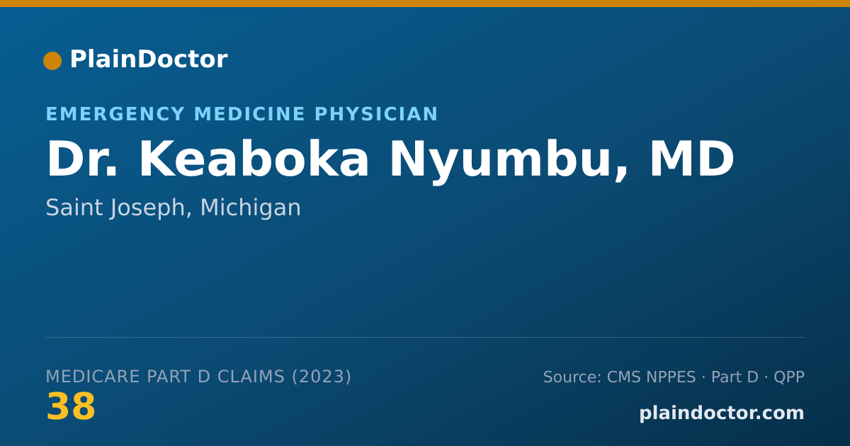 Shareable card for Keaboka Nyumbu, MD - Emergency Medicine Physician, Saint Joseph, MI