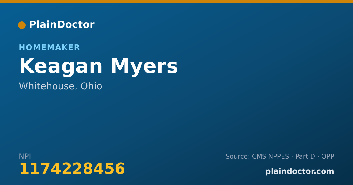 Shareable card for Keagan Myers - Homemaker, Whitehouse, OH