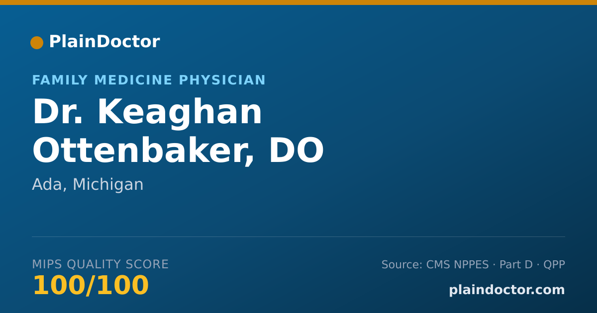 Shareable card for Keaghan Ottenbaker, DO - Family Medicine Physician, Ada, MI