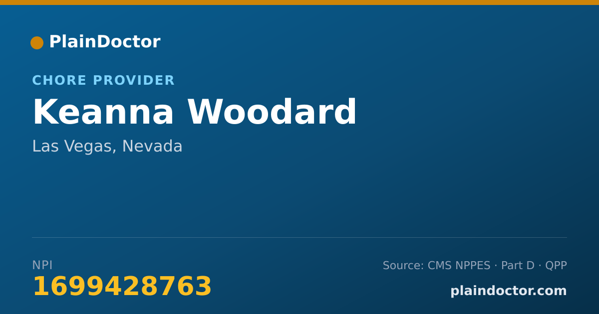 Shareable card for Keanna Woodard - Chore Provider, Las Vegas, NV