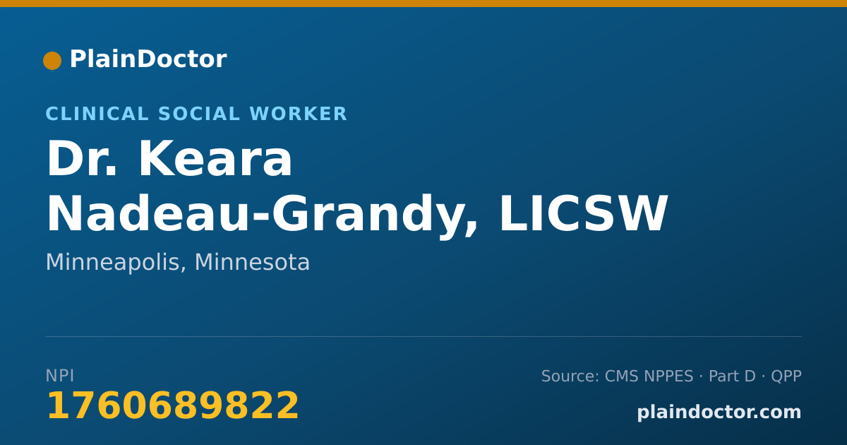 Shareable card for Keara Nadeau-Grandy, LICSW - Clinical Social Worker, Minneapolis, MN